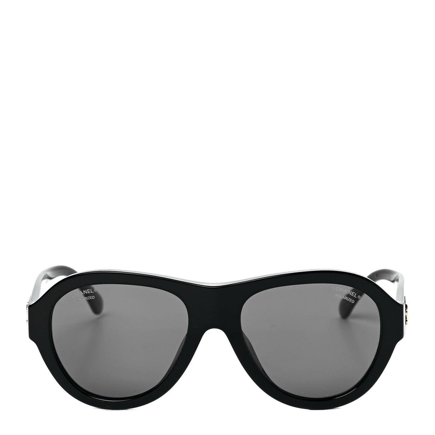 Acetate Strass Polarized Pilot Sunglasses 5467-B Black