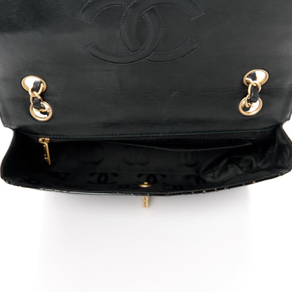Chanel Patent Perforated Camellia Medium Single Flap Black 5 of 13