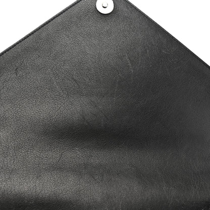 Saint Laurent Sheepskin Matelasse Chevron Monogram Large College Satchel Black 13 of 13