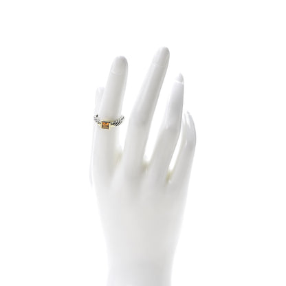 David Yurman Sterling Silver 18K Yellow Gold Citrine Stackable Ring 53 6.5 2 of 5
