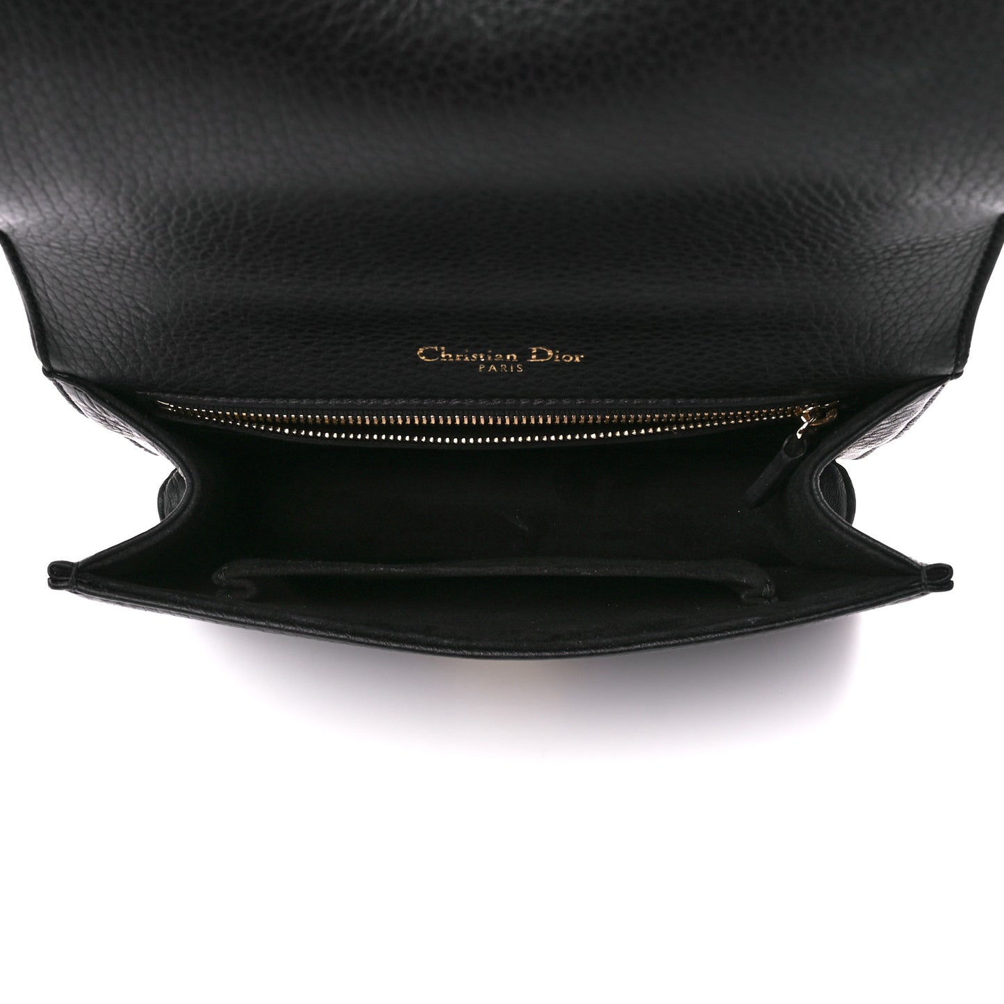 Grained Calfskin Small Diorama Flap Bag Black