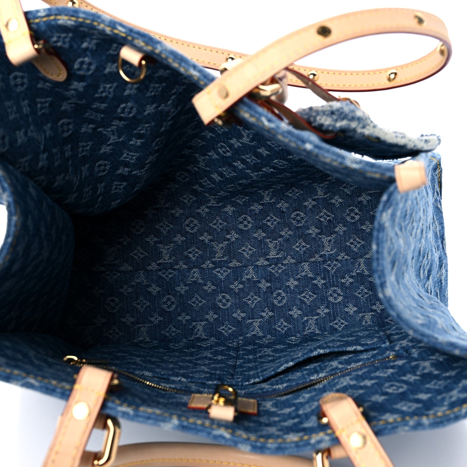 Louis Vuitton Monogram Denim Onthego MM Blue 5 of 8