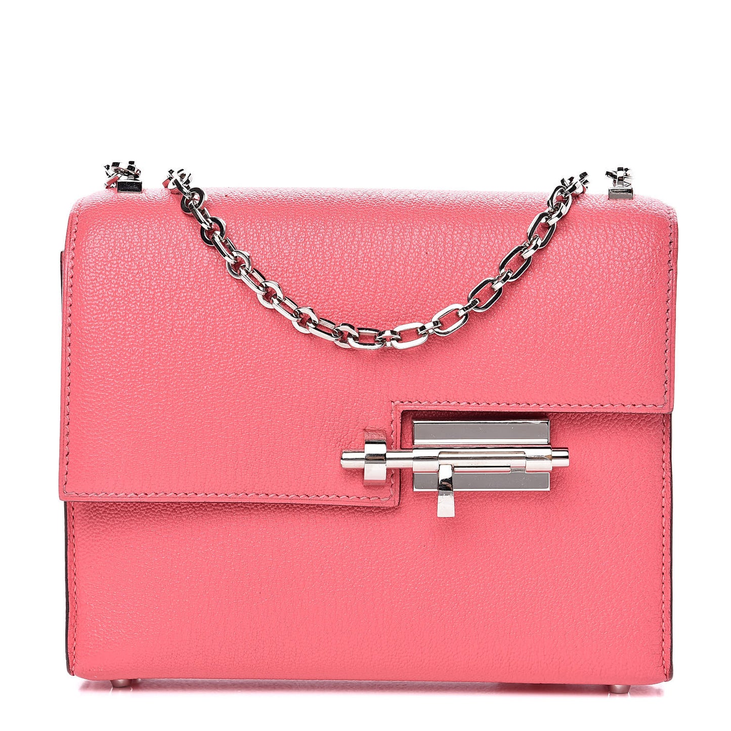 Chevre Chamkila Mini Verrou Chaine Bag Rose Lipstick