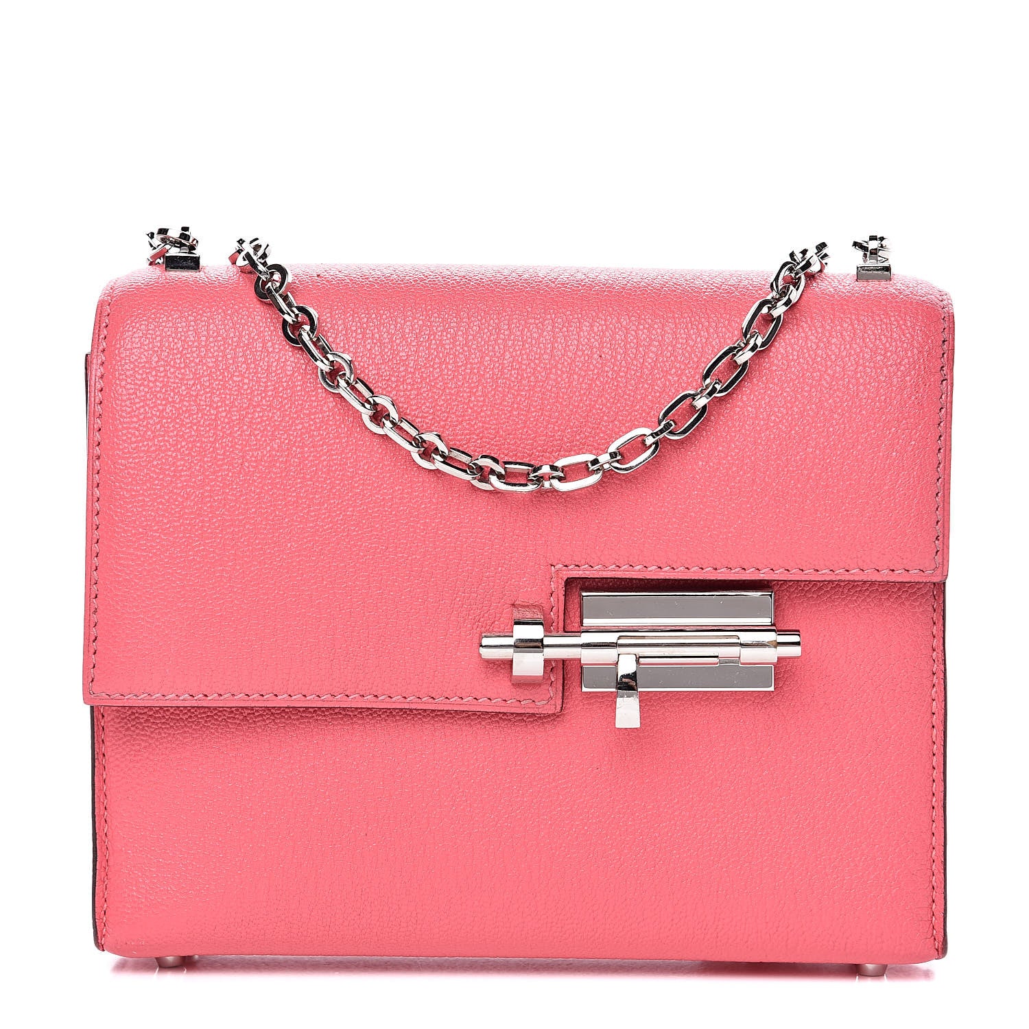 Hermes Chevre Chamkila Mini Verrou Chaine Bag Rose Lipstick 1 of 13