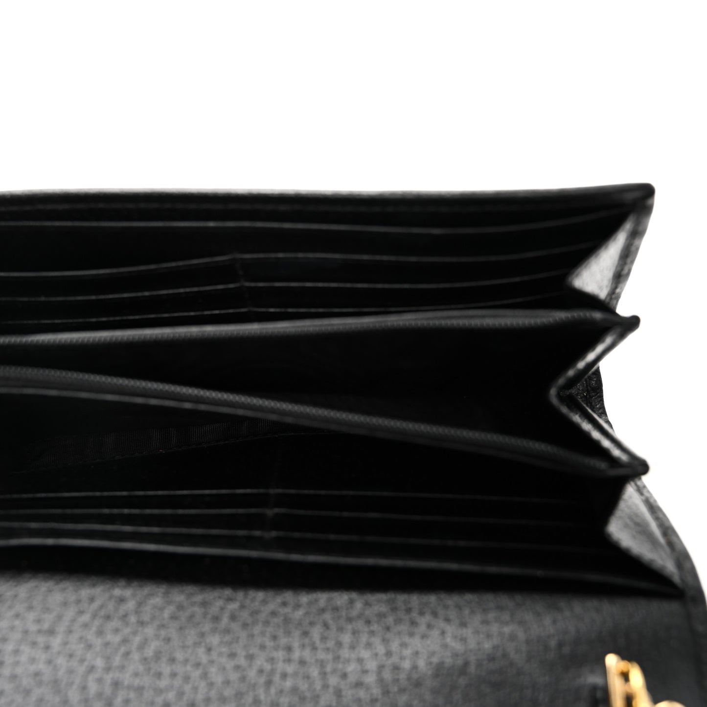 Textured Calfskin Web Ophidia Wallet On Chain Black