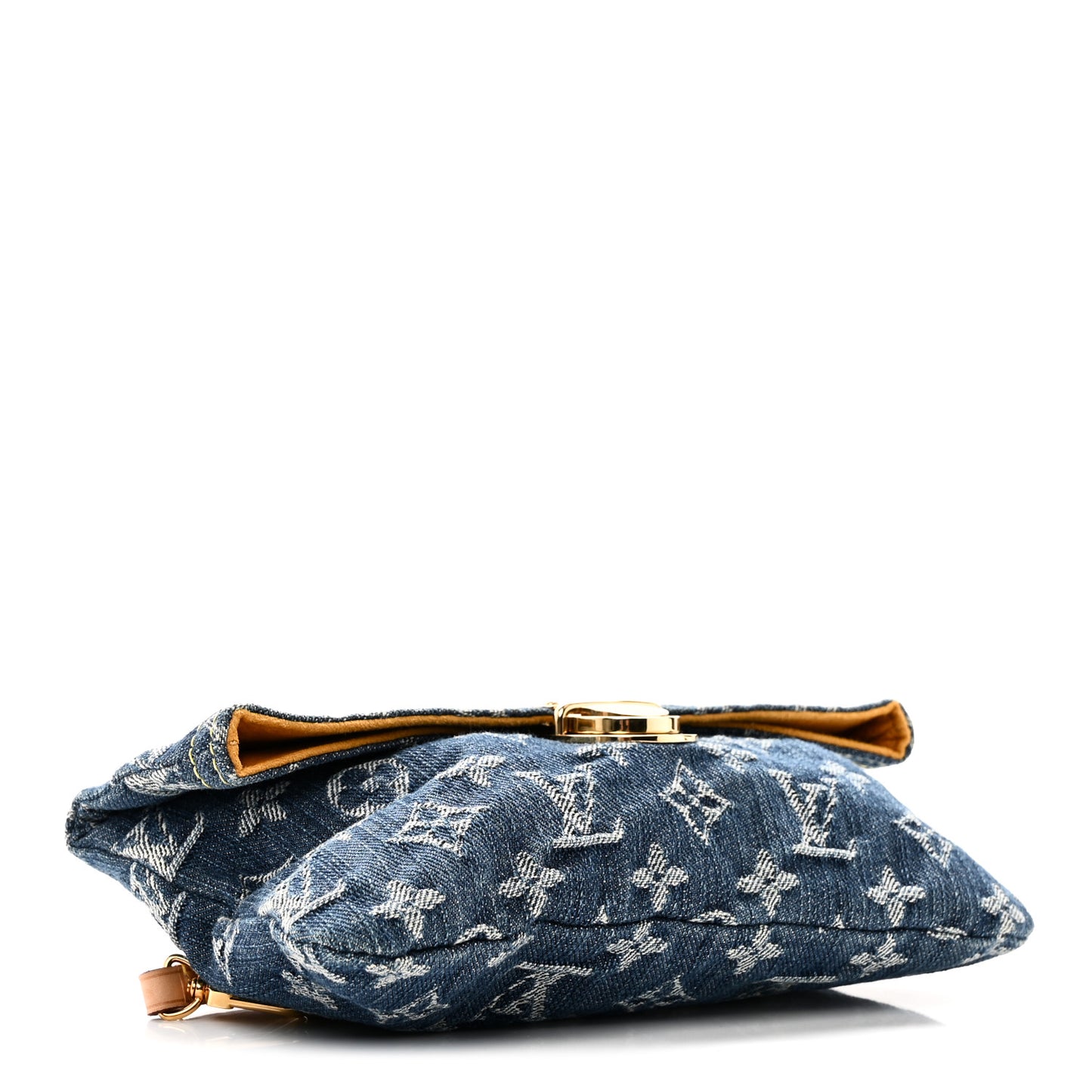 Monogram Denim Pochette Plat Clutch Blue