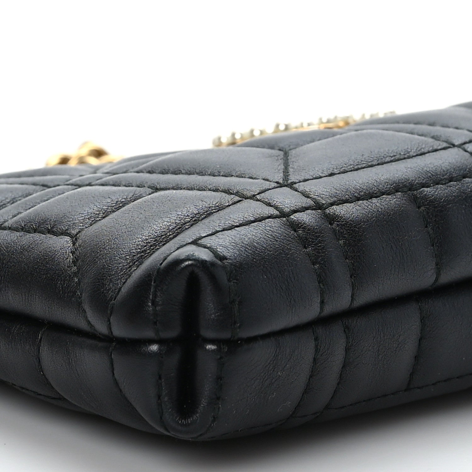 Gucci Calfskin Matelasse Mini Pearly GG Marmont Chain Bag Black 7 of 8