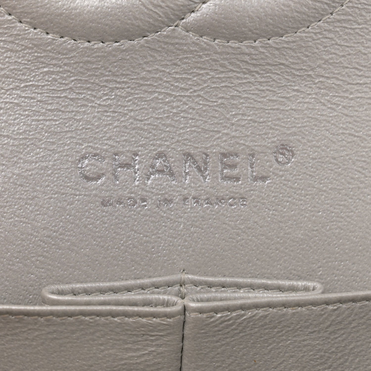 Chanel Metallic Lambskin Perforated Medium Double Flap Light Silver 6 of 10