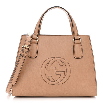 Gucci Dollar Calfskin Medium Soho Top Handle Satchel Camelia 1 of 10