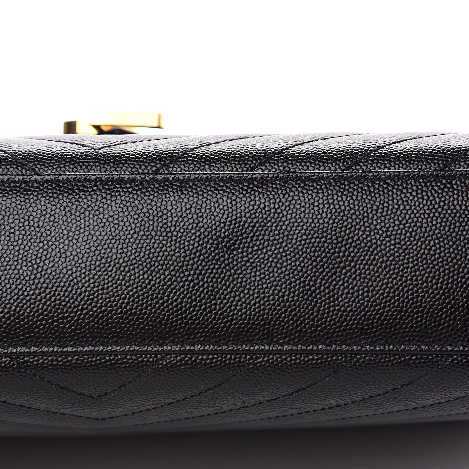 Saint Laurent Grain De Poudre Matelasse Chevron Large Monogram Satchel Black 9 of 9