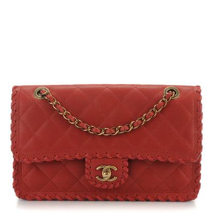 Chanel Suede Calfskin Jumbo Happy Stitch Flap Red 1 of 9