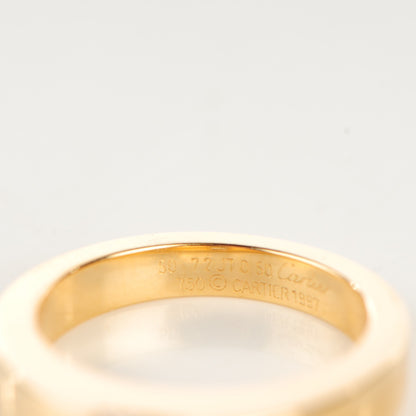 Cartier 18K Yellow Gold Diamond 4mm Tank Solitaire Ring 50 5.25 5 of 6