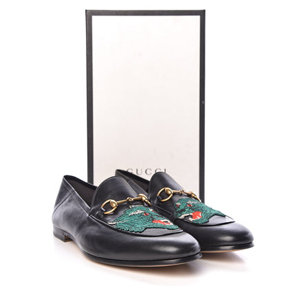 Gucci Lambskin Wolf Embroidered Mens Brixton Horsebit Loafers 12 Black 8 of 8