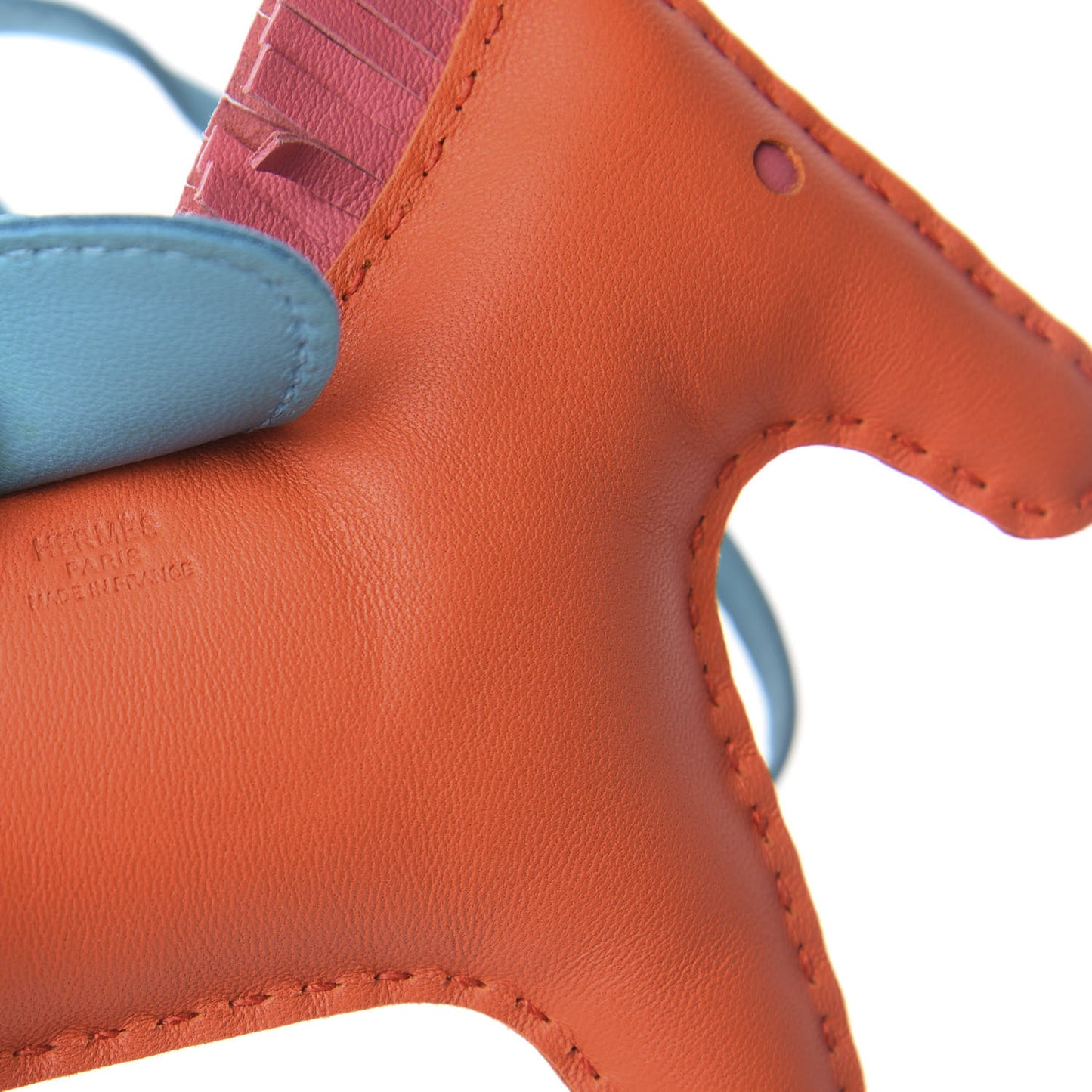 Milo Lambskin Grigri Rodeo Horse Bag Charm PM Orange Poppy Rose Azalee Bleu Azteque