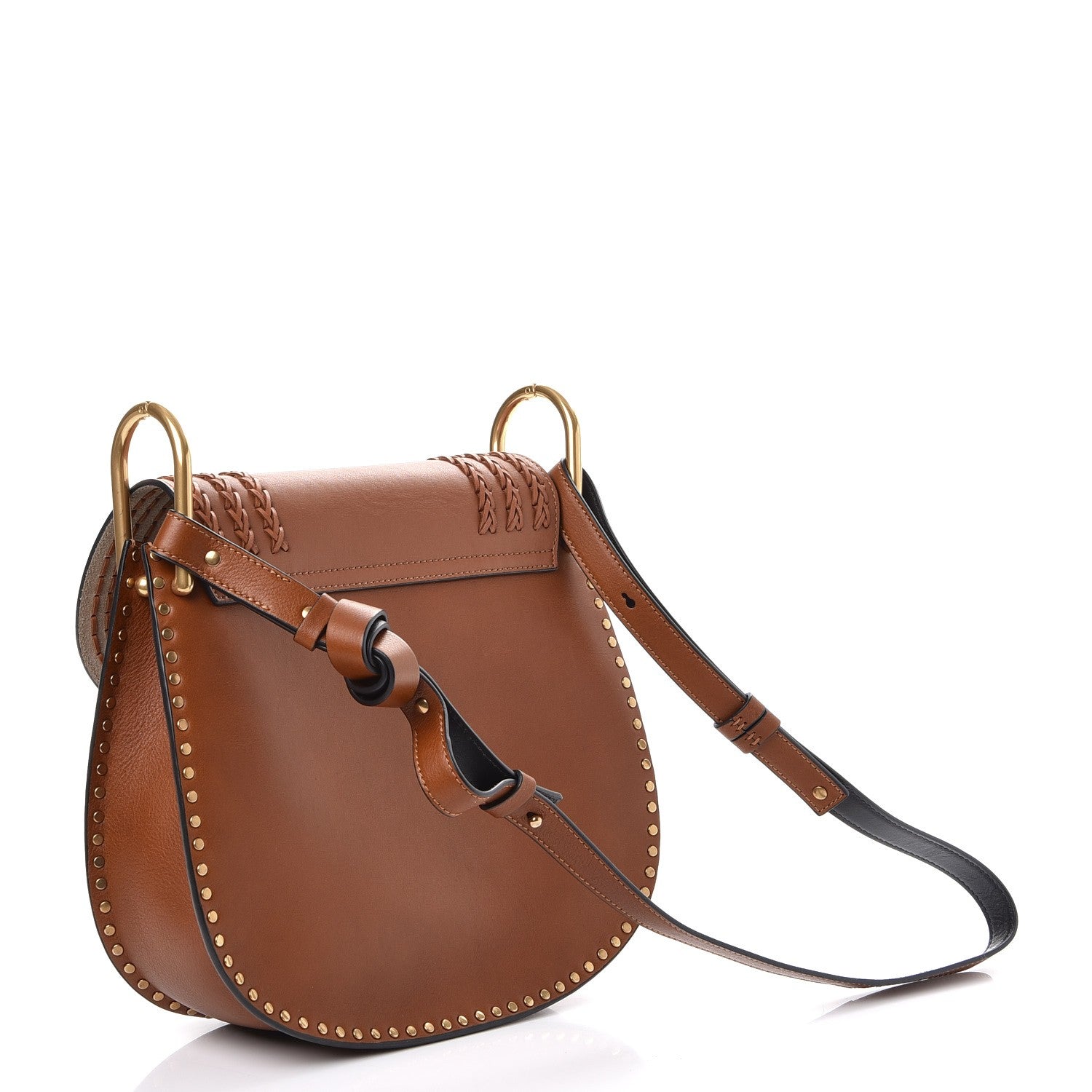 Chloe Calfskin Braided Medium Hudson Shoulder Bag Caramel 3 of 6