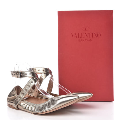 Valentino Garavani Metallic Nappa Love Latch Ballerina Flats 39 Skin 10 of 10
