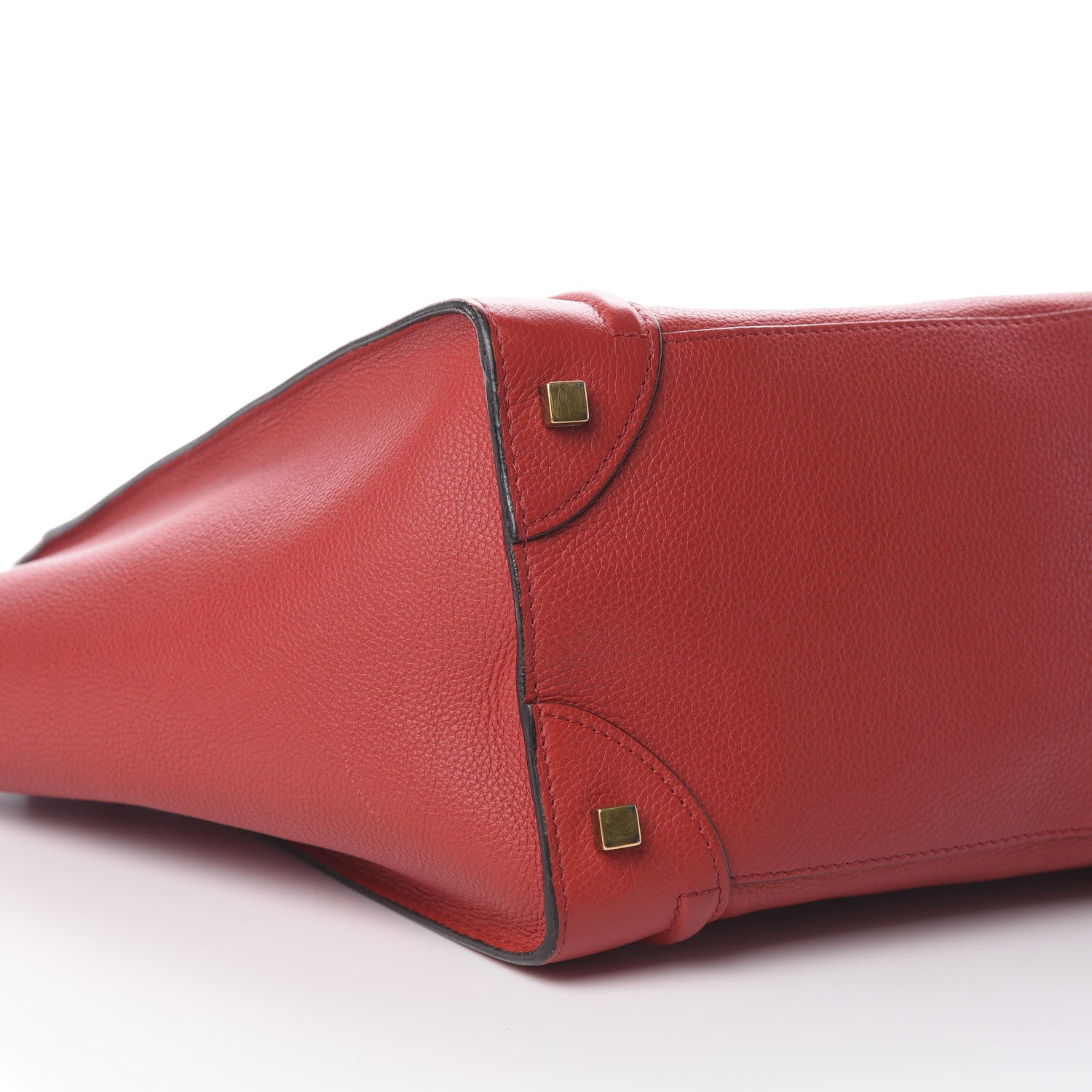 Celine Drummed Calfskin Mini Luggage Coquelicot 5 of 8