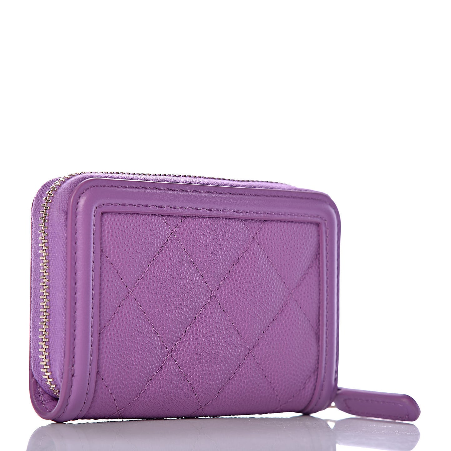 Caviar Quilted Filigree Coin Purse Purple