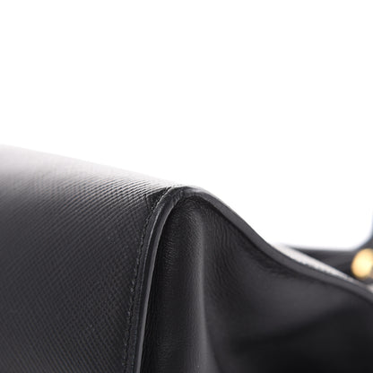 Prada Saffiano Cuir Calfskin Large Monochrome Top Handle Tote Black 11 of 13