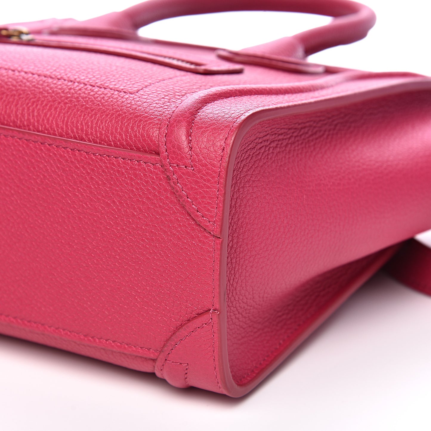 Drummed Calfskin Nano Luggage Fuchsia