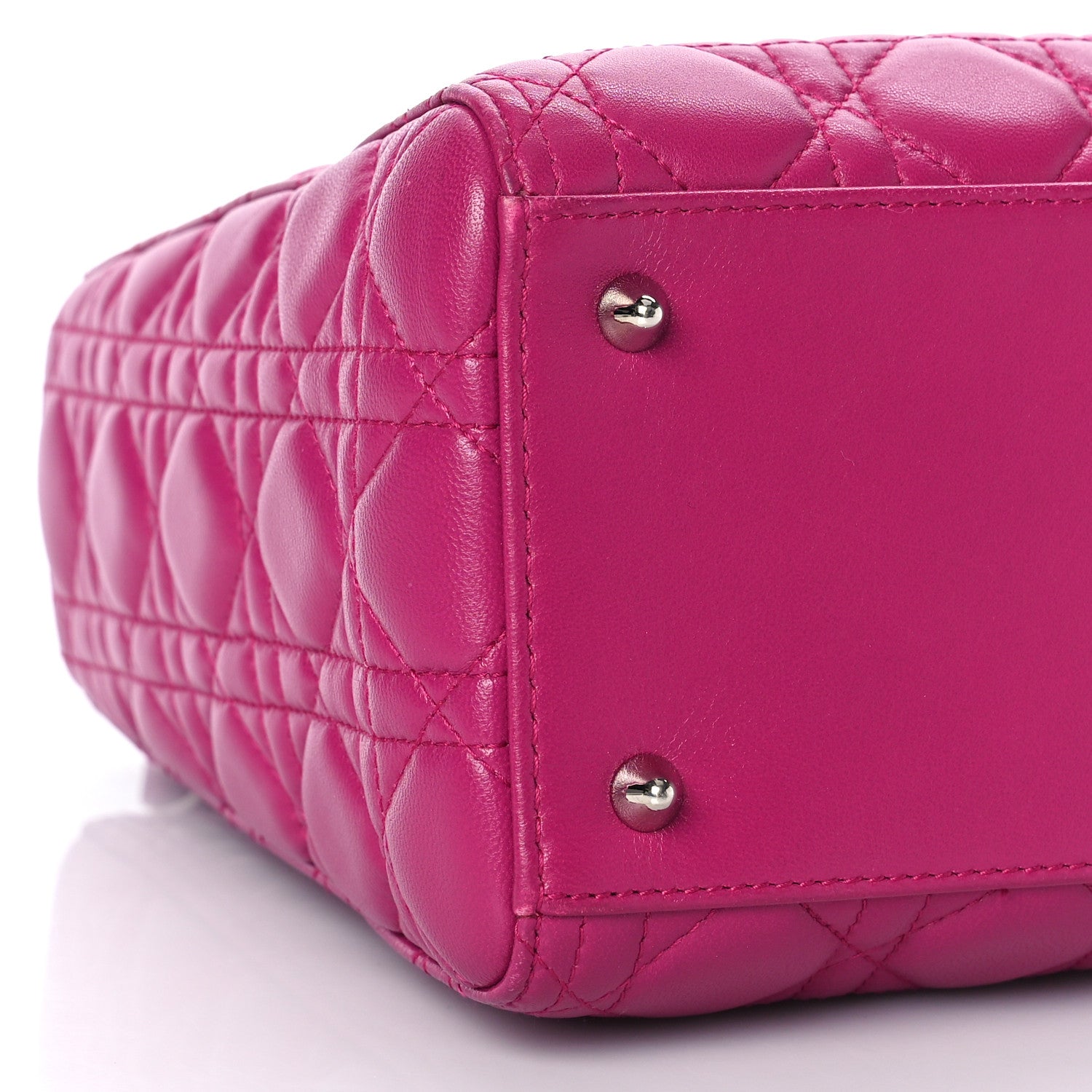 Christian Dior Lambskin Cannage Medium Lady Dior Fuchsia 7 of 10