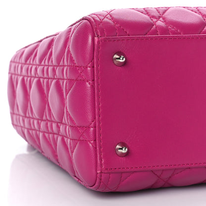 Christian Dior Lambskin Cannage Medium Lady Dior Fuchsia 7 of 10