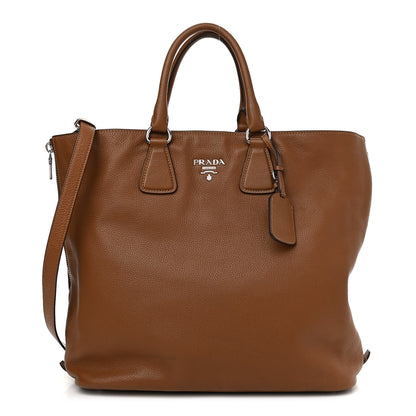 Prada Vitello Daino Side Zip Tote Brandy 1 of 12