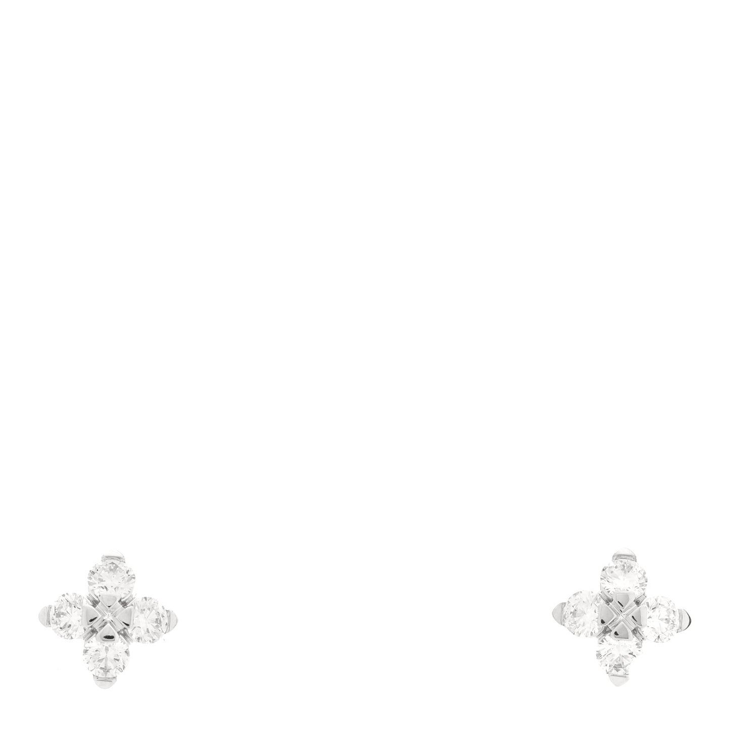 18K White Gold Diamond Love in Verona Small Flower Stud Earrings