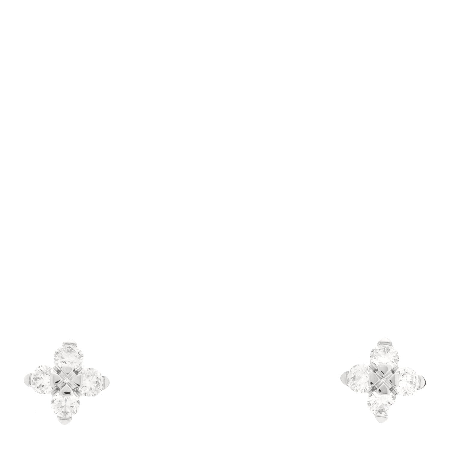 Roberto Coin 18K White Gold Diamond Love in Verona Small Flower Stud Earrings 1 of 5