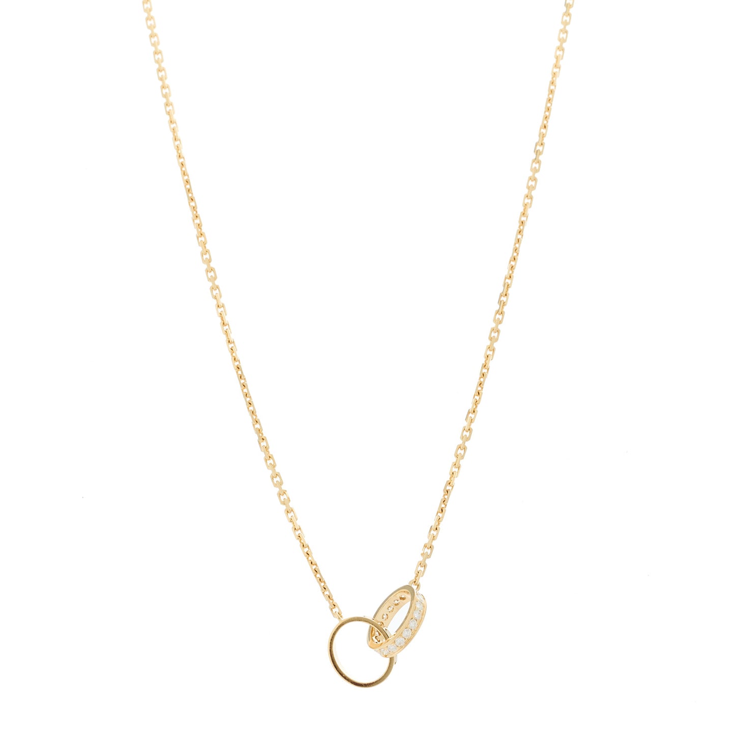 18K Yellow Gold Diamond Interlocking LOVE Necklace
