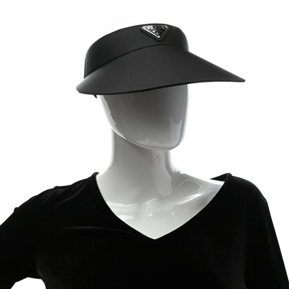 Prada Nylon Triango Metal Triangle Logo Womens Visor S Black 2 of 7