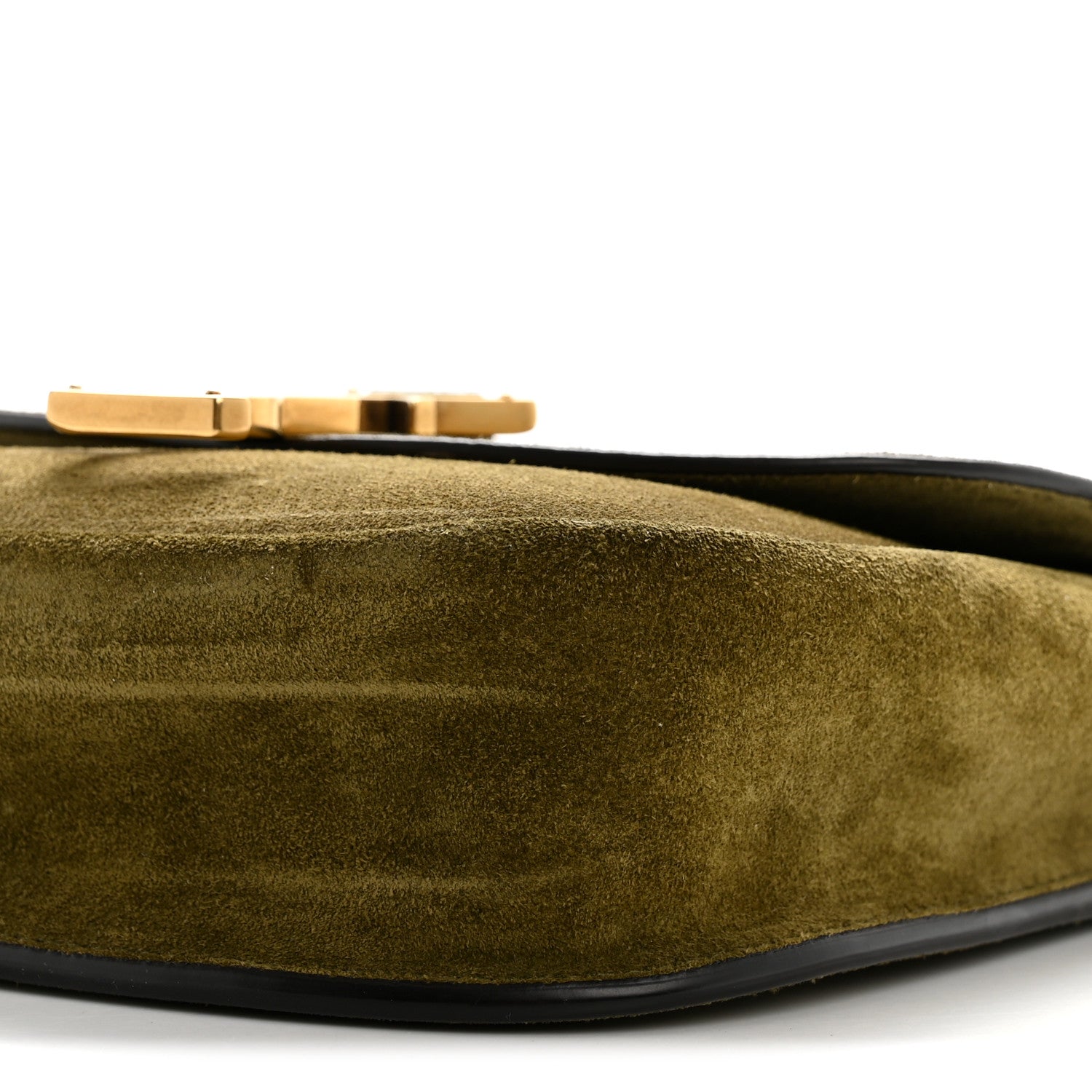 Saint Laurent Suede Calfskin Monogram Small Kaia Satchel Olive Green 10 of 13