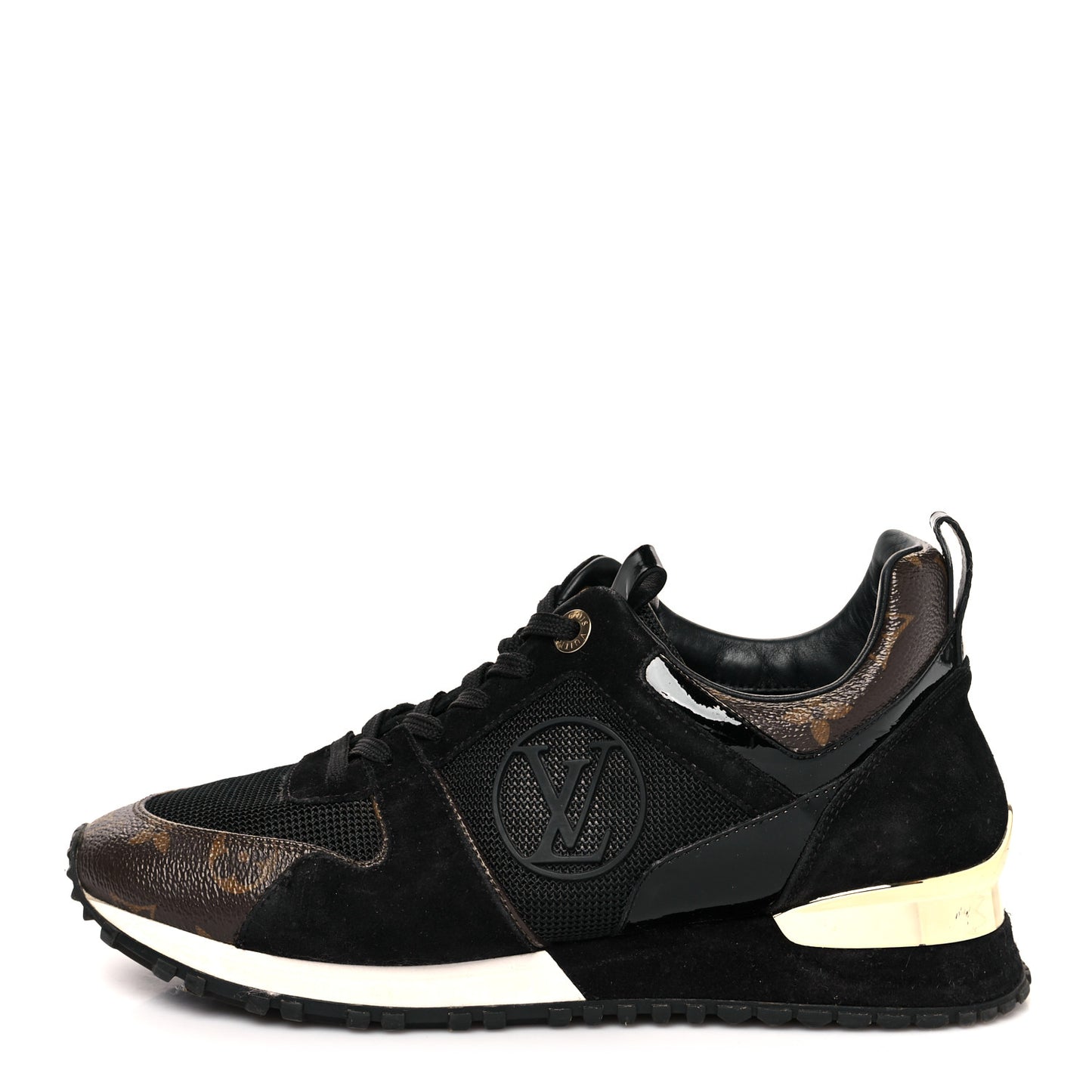 Suede Monogram Run Away Sneakers 36.5 Black