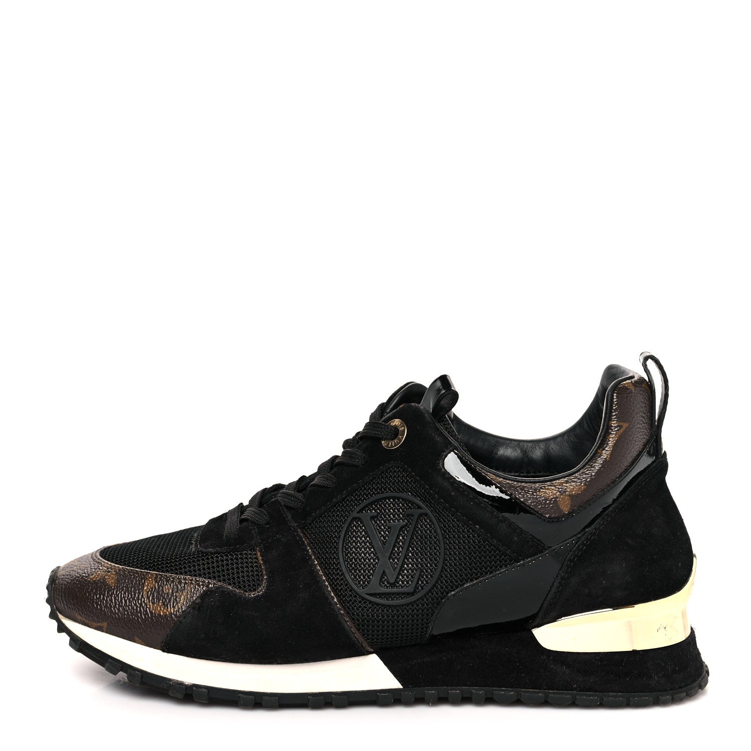 Louis Vuitton Suede Monogram Run Away Sneakers 36.5 Black 1 of 9