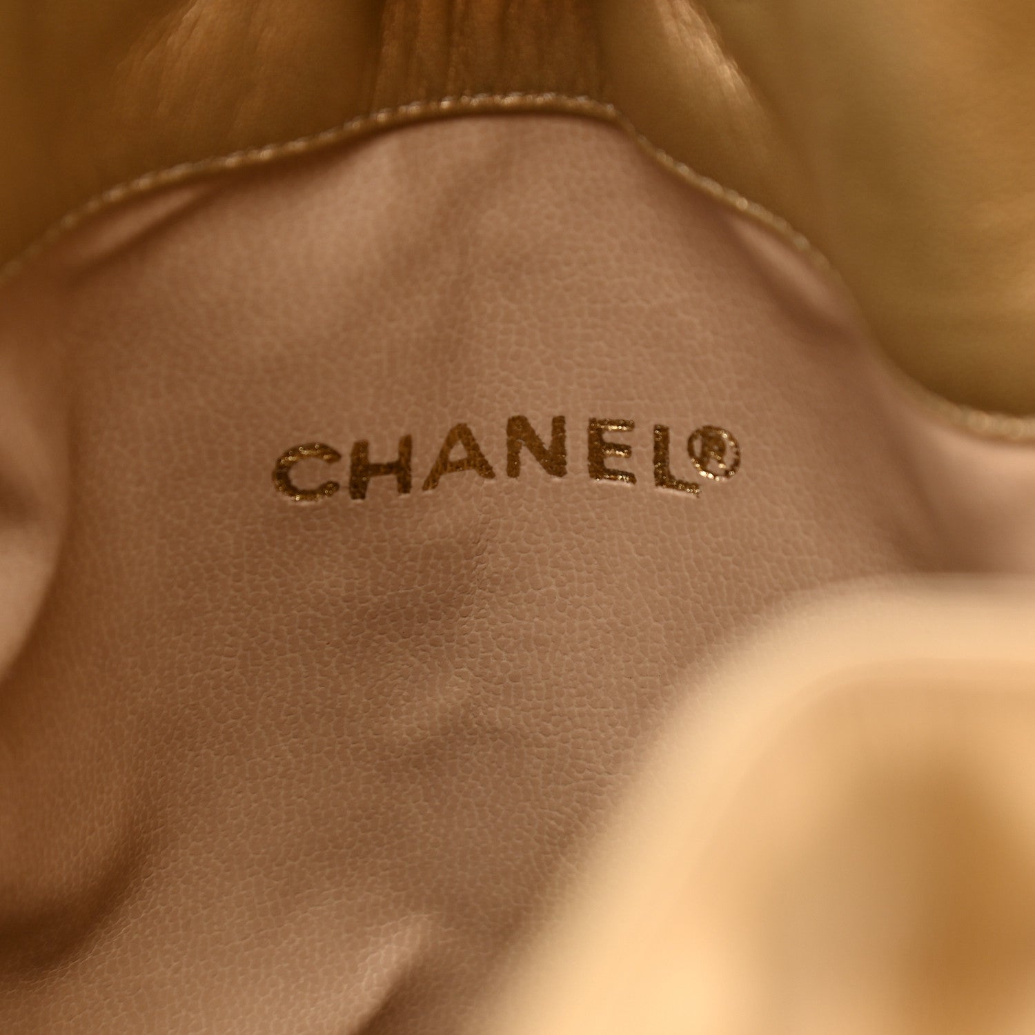 Chanel Metallic Lambskin CC Drawstring Shoulder Bag Gold 7 of 11