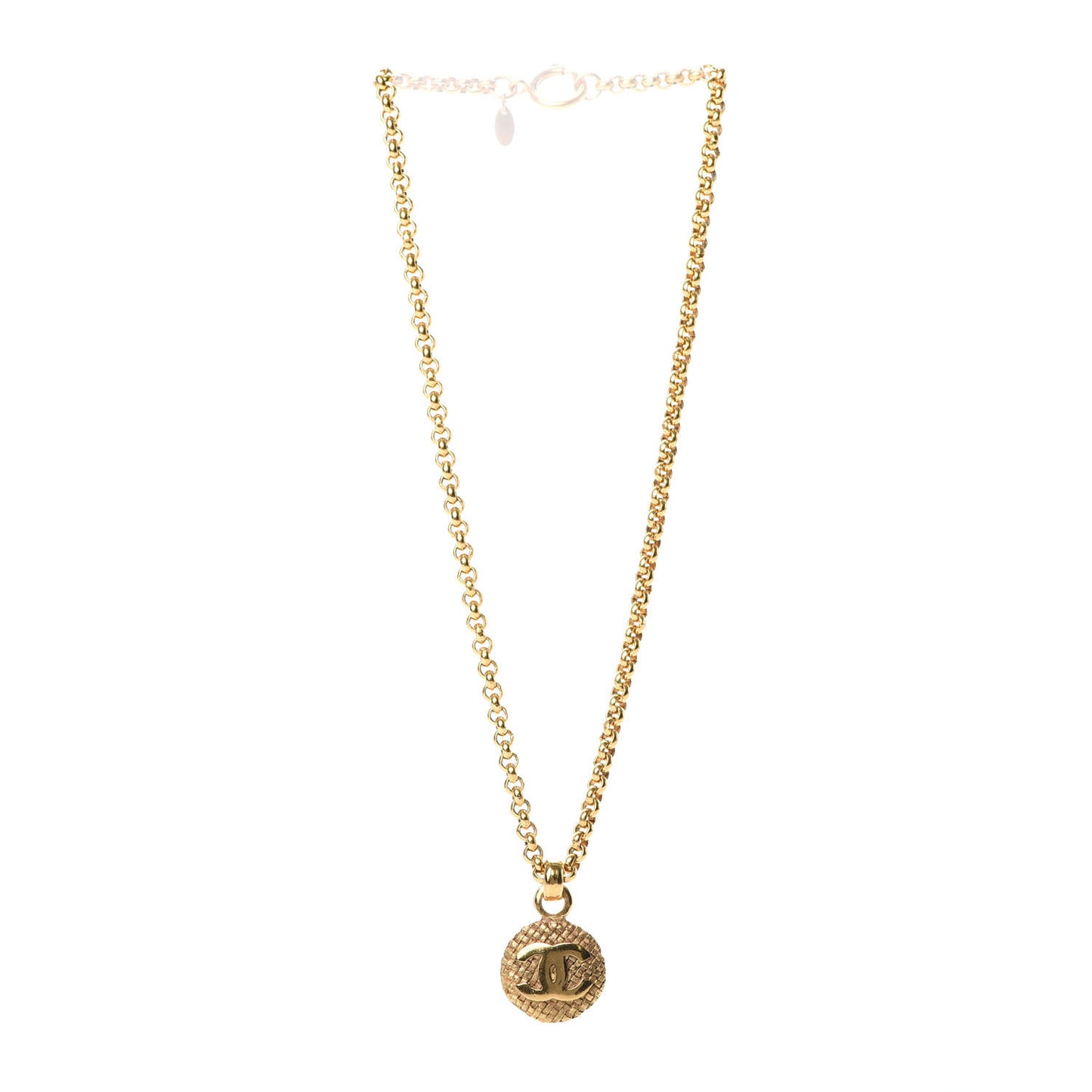 CC Chain Pendant Necklace Gold
