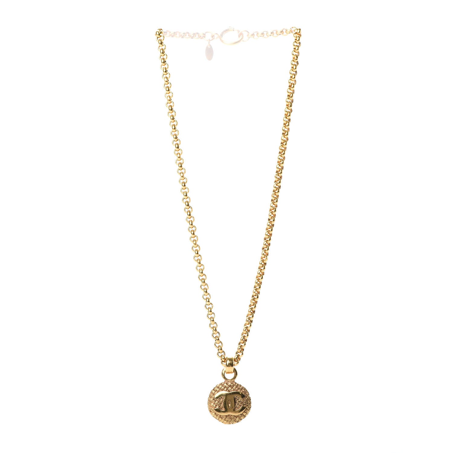 Chanel CC Chain Pendant Necklace Gold 3 of 4