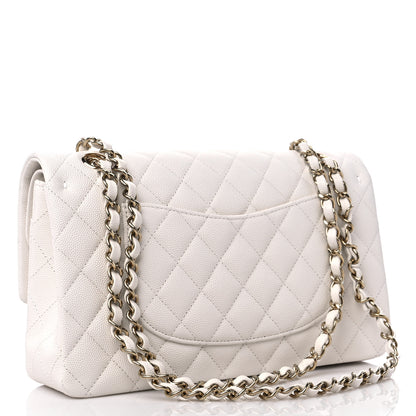 Chanel Caviar Quilted Medium Double Flap White 3 of 10
