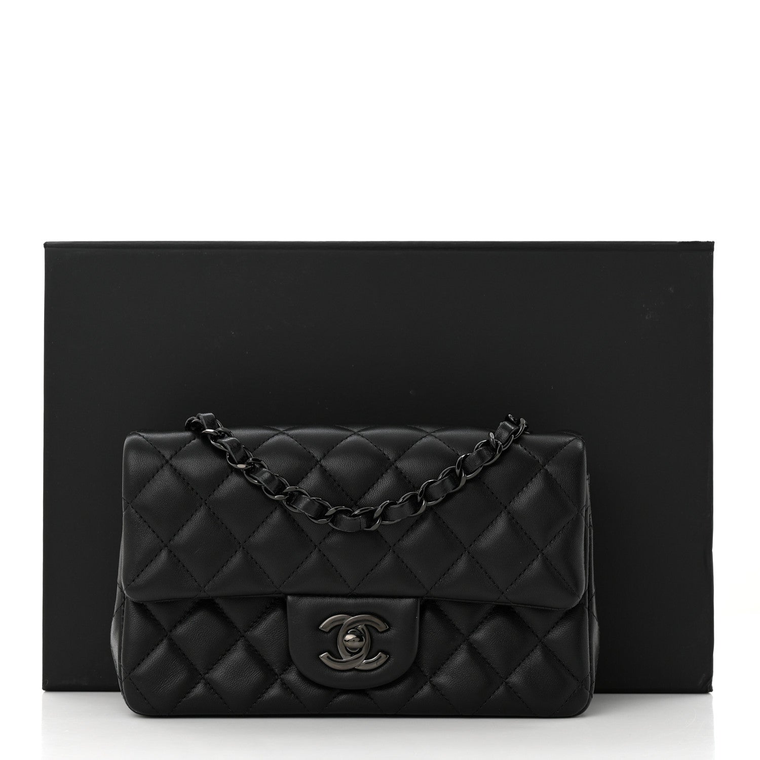 Chanel Lambskin Quilted Mini Rectangular Flap So Black 11 of 11