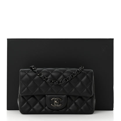 Chanel Lambskin Quilted Mini Rectangular Flap So Black 11 of 11