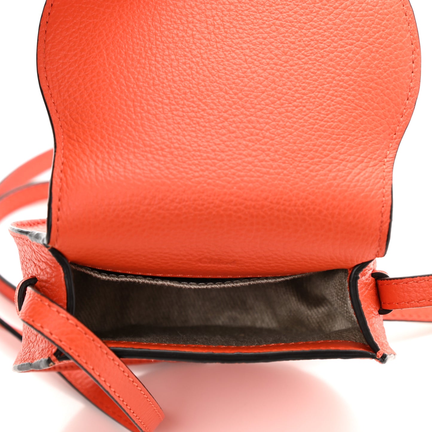 Calfskin Nano Marcie Saddle Bag Rusted Orange