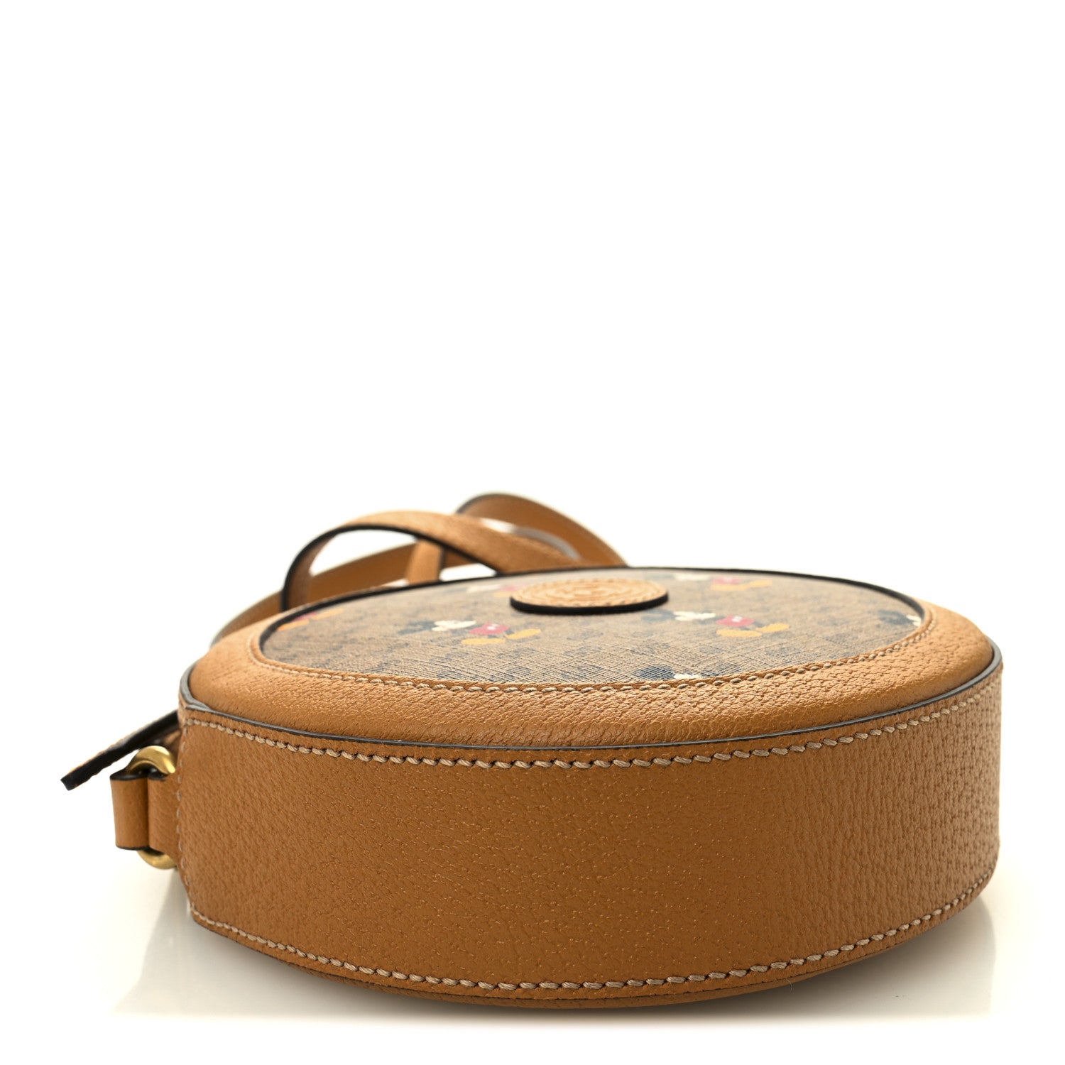 Gucci X DISNEY Mini Vintage GG Supreme Monogram Mickey Mouse Round Shoulder Bag Beige Vintage Sun Oil 4 of 11
