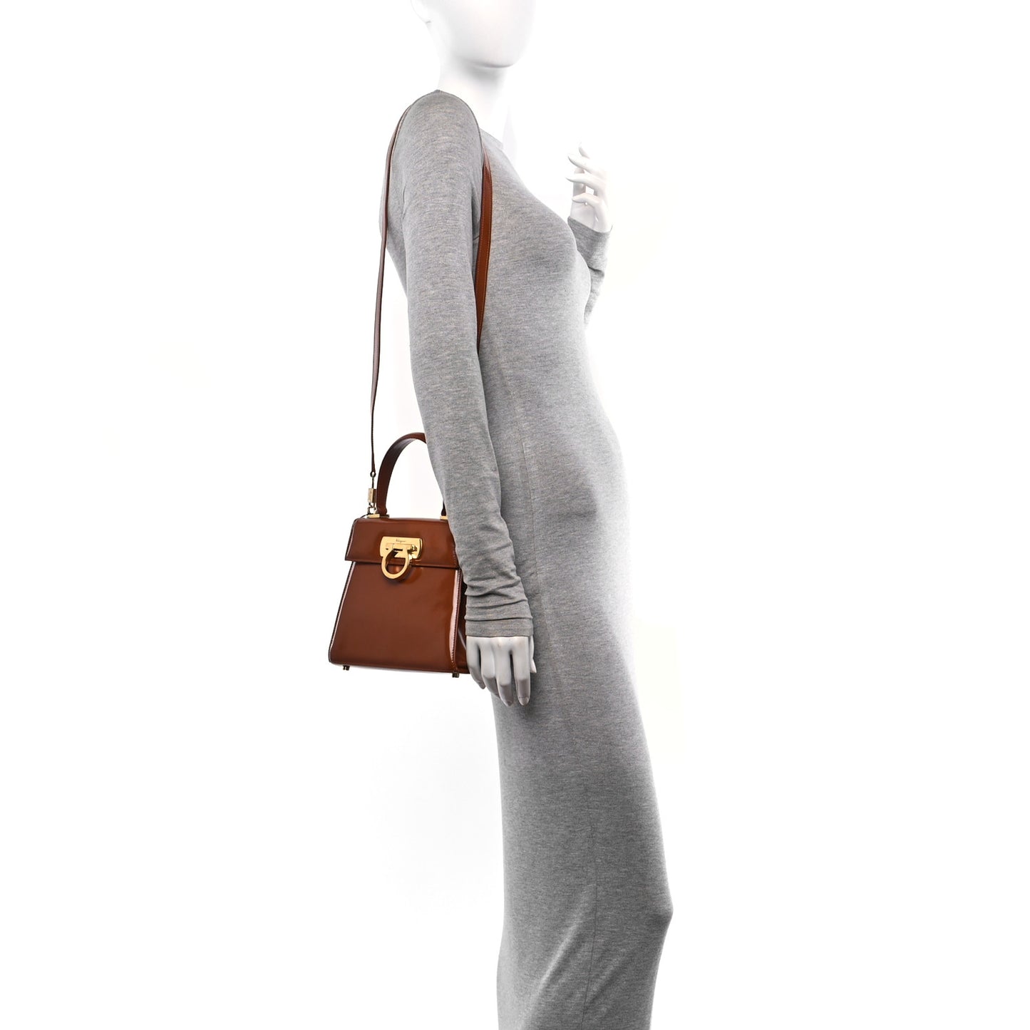 Brushed Off Calfskin Small Iconic Top Handle Cuoio