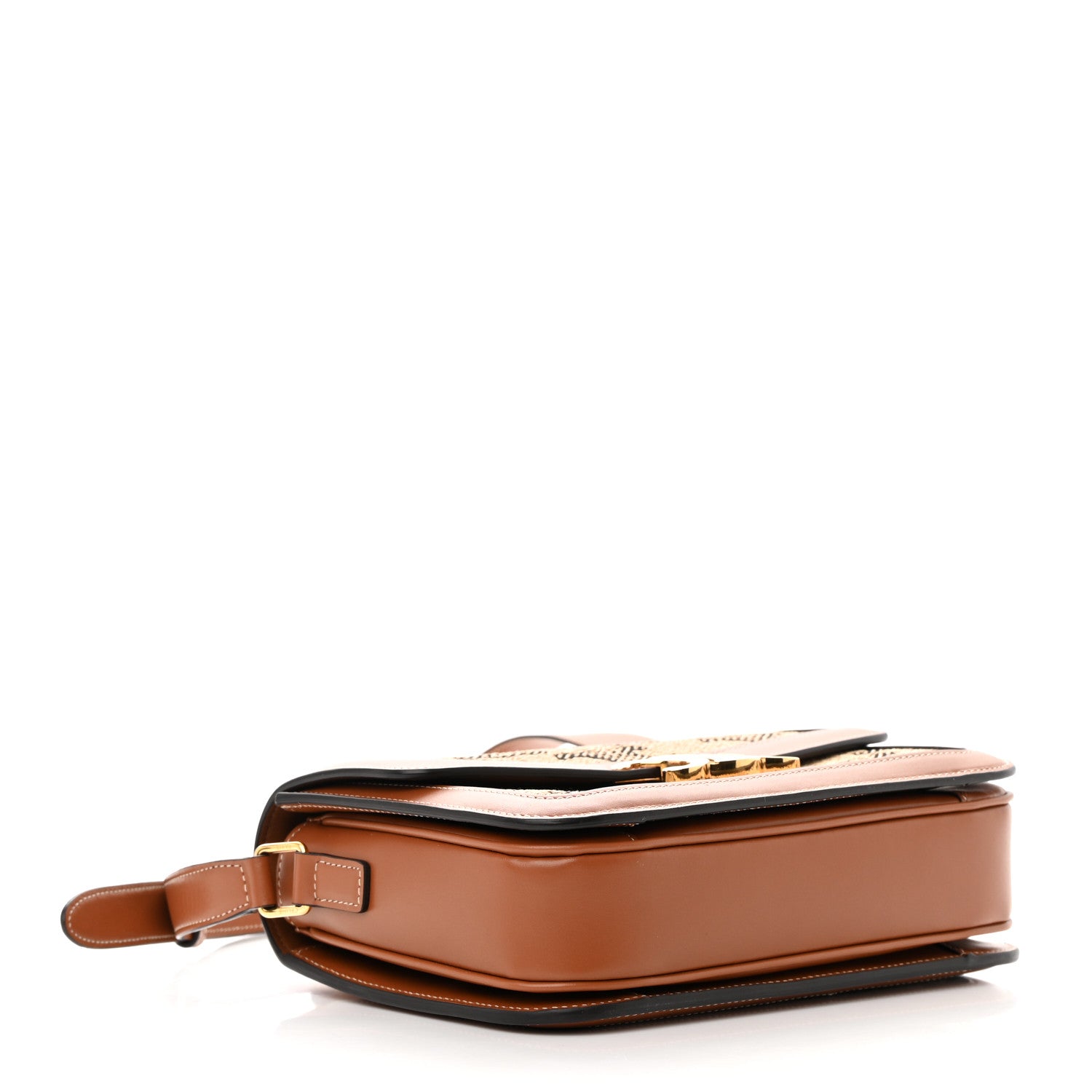 Celine Canvas Calfskin Triomphe Embroidered Medium Triomphe Bag Tan 4 of 13