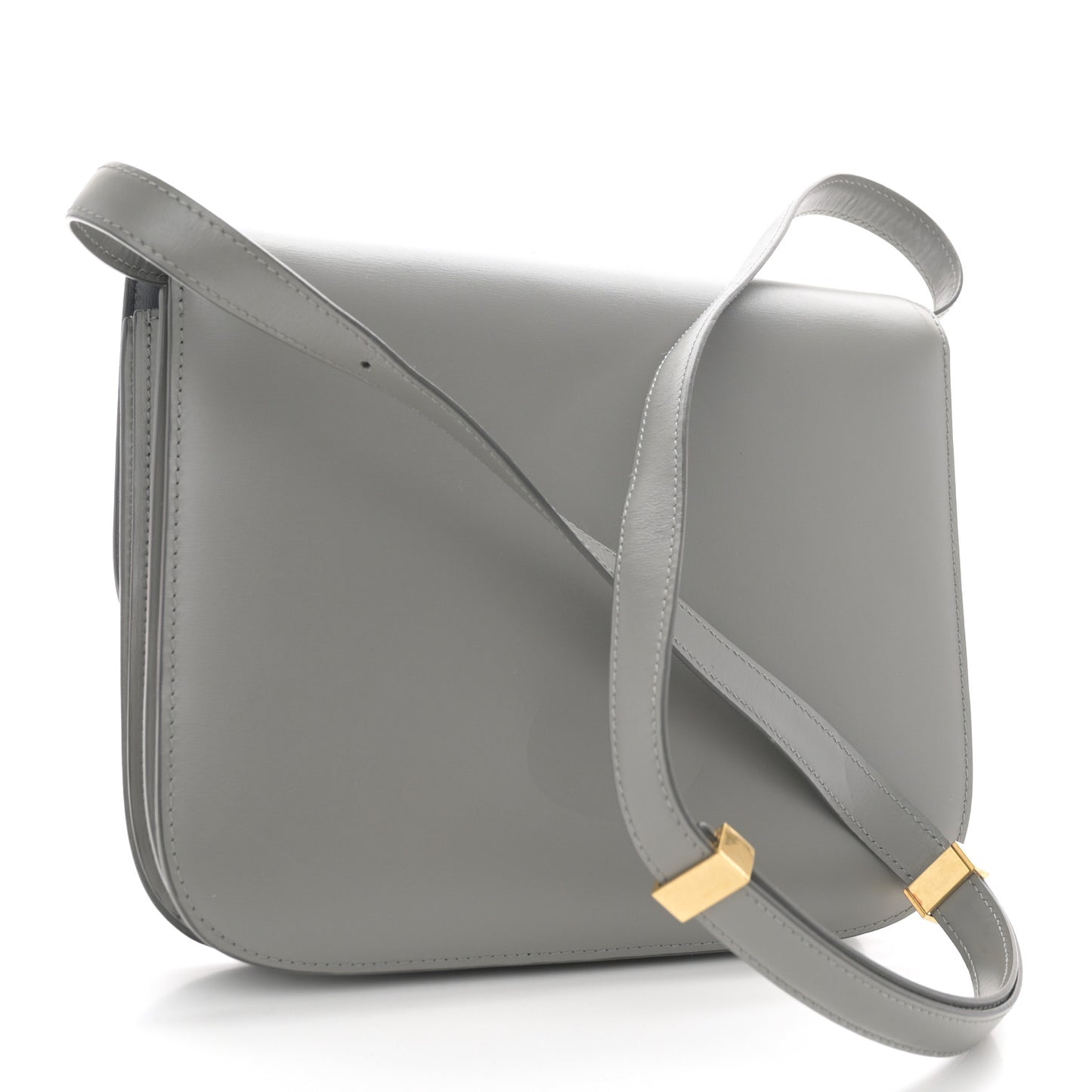 Box Calfskin Medium Classic Box Flap Bag Light Charcoal