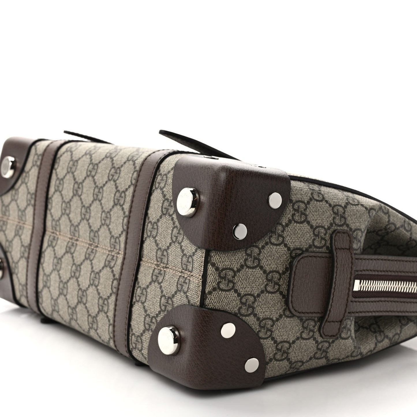 GG Supreme Monogram Textured Dollar Calfskin Small Detail Tote Beige Ebony New Acero