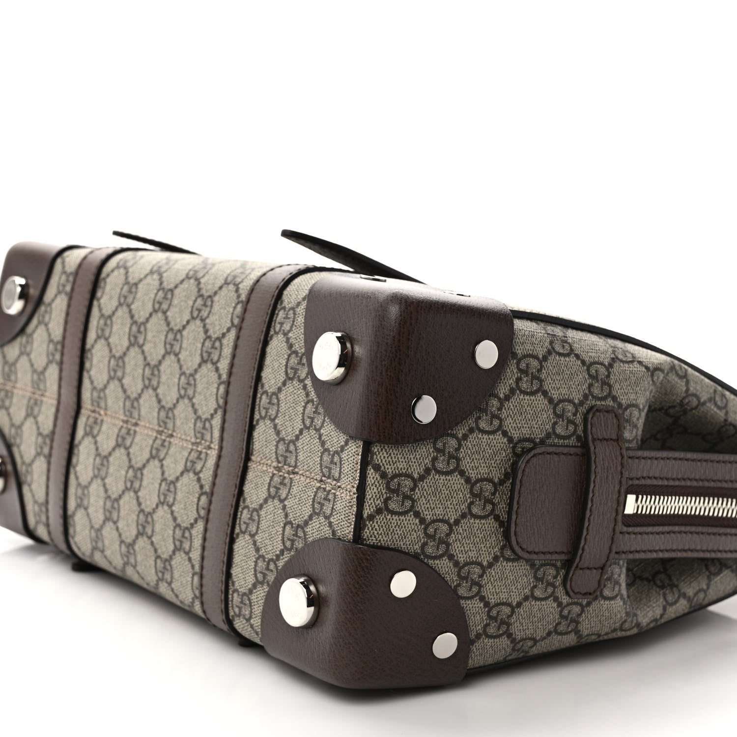 Gucci GG Supreme Monogram Textured Dollar Calfskin Small Detail Tote Beige Ebony New Acero 9 of 9