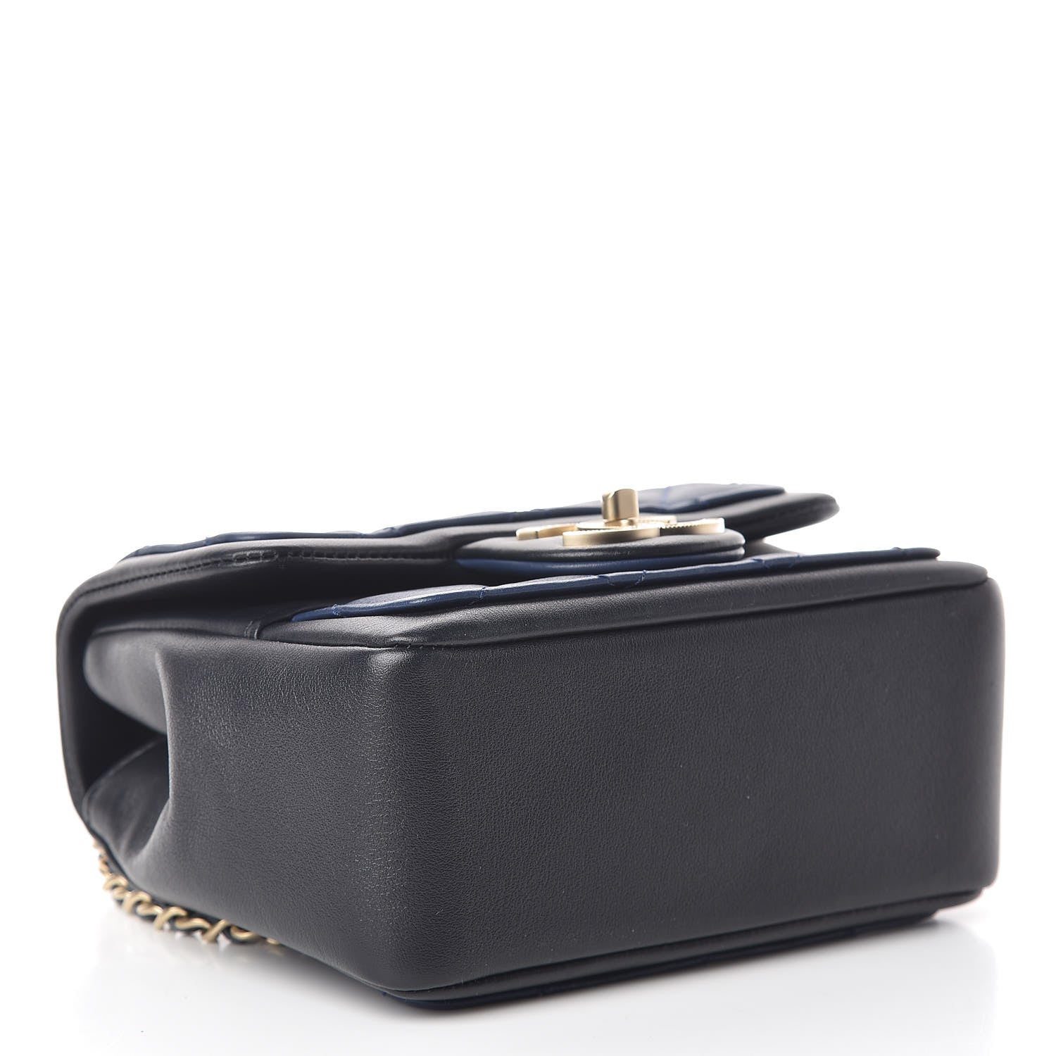 Chanel Lambskin Quilted Graphic Mini Flap Bag Navy Black 4 of 10