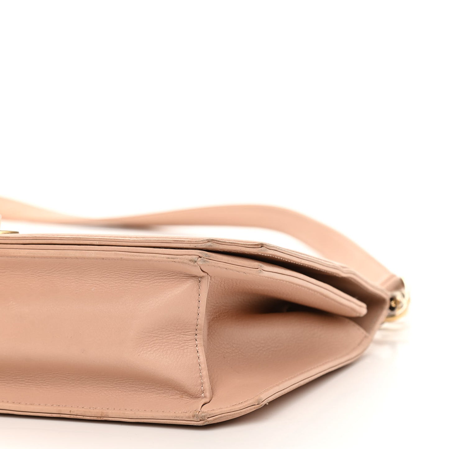 Lambskin Quilted Large Flap Beige