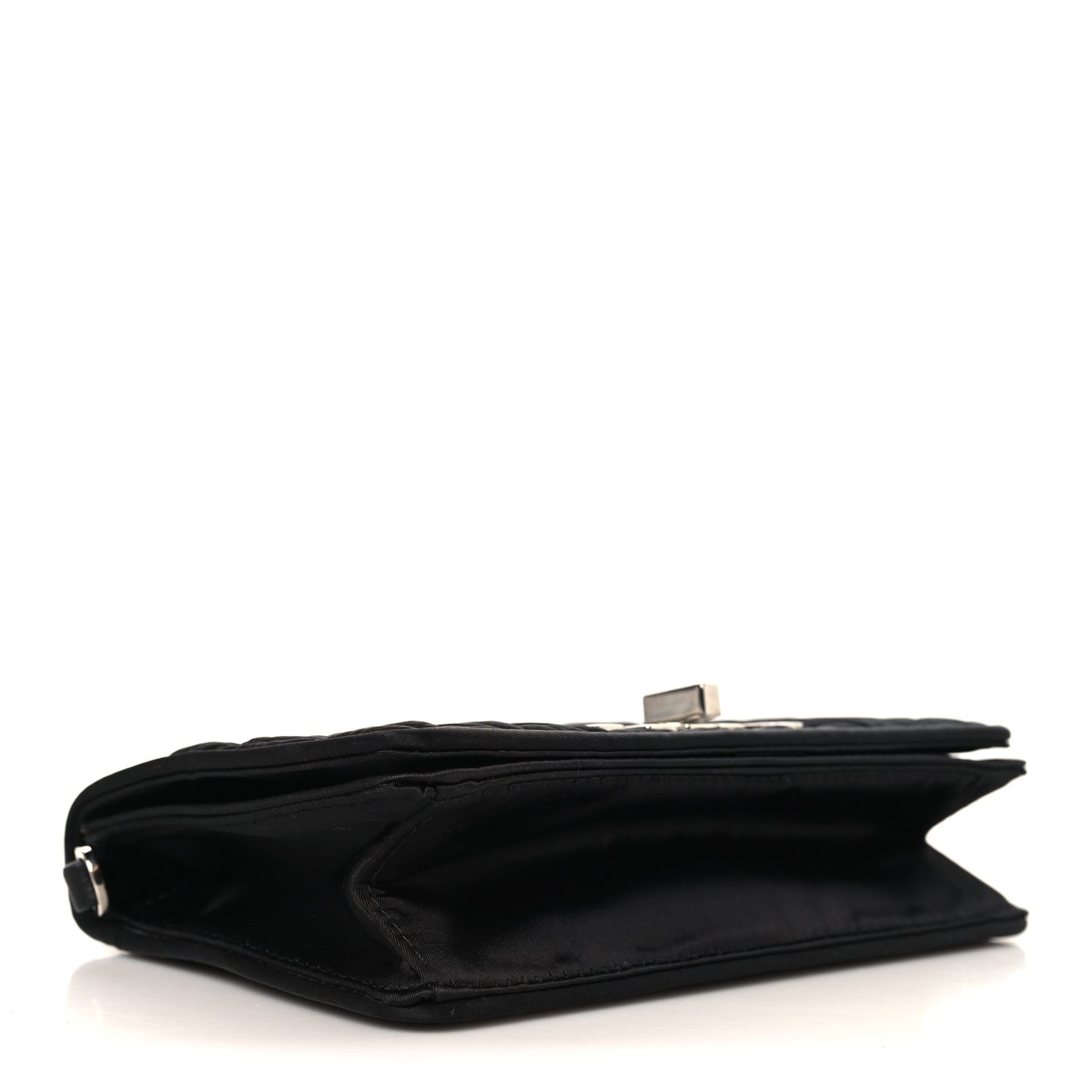 Tessuto Matelasse Delice Miu Logo Bag Black